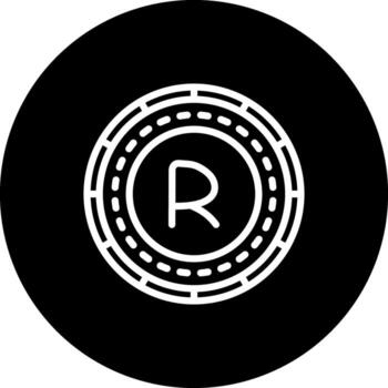 South African Rand Coin Modern Web Interface Asset vector