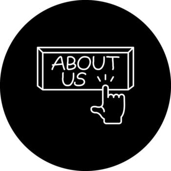 acerca de nosotros dedo grifo botón funcional web gráfico objeto vector