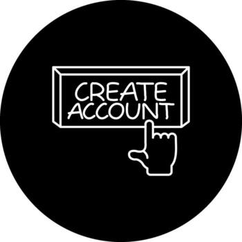 Create Account Finger Tap Button Clear Creative Art Element vector