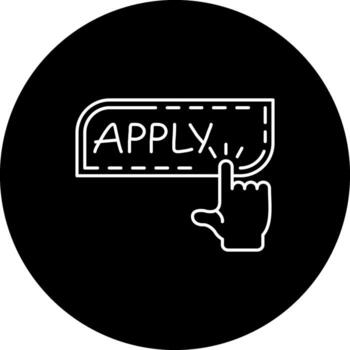 Apply Finger Tap Button Futuristic Web Design Layout vector