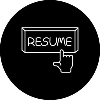 Resume Finger Tap Button Innovative Web Graphic Layout vector