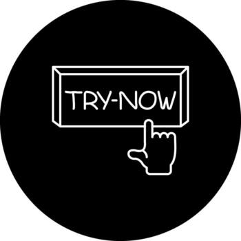 tratar ahora dedo grifo botón dinámica creativo diseño característica vector