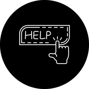 Help Finger Tap Button Simple Digital Design Symbol vector