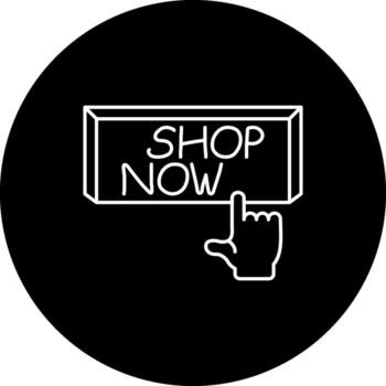 Shop Now Finger Tap Button Functional User Interface Symbol vector