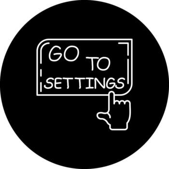 Vamos a ajustes dedo grifo botón elegante producto diseño forma vector