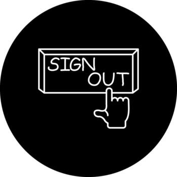 firmar fuera dedo grifo botón mínimo usuario interfaz forma vector