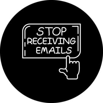 Stop Receiving Emails Finger Tap Button Clear User Interface Object vector