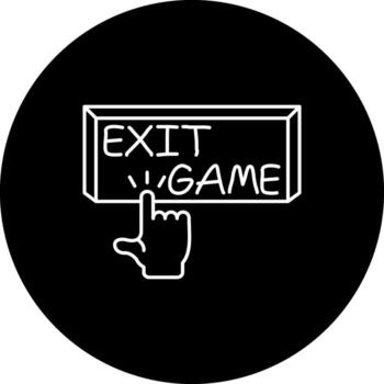 Exit Game Finger Tap Button Clear Minimal Graphic Illustration vector