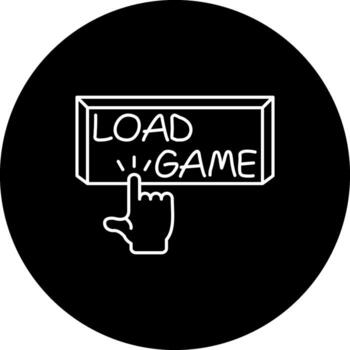 carga juego dedo grifo botón innovador producto gráfico forma vector