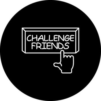 Challenge Friends Finger Tap Button Sophisticated UI Design Object vector