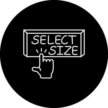 Select Size Finger Tap Button Classic Flat Style vector