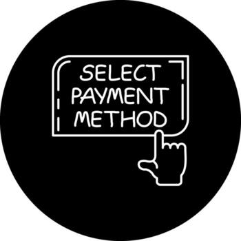 Select Payment Method Finger Tap Button Minimal Creative Symbol vector