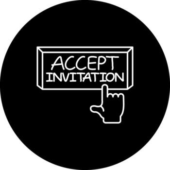 Accept Invitation Finger Tap Button Premium User Interface Element vector