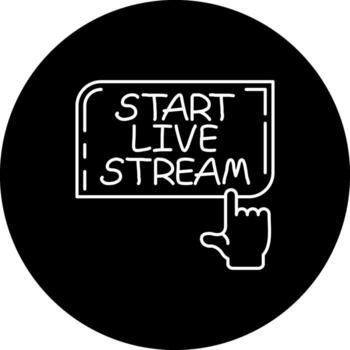 Start Live Stream Finger Tap Button Distinct Digital Design Feature vector