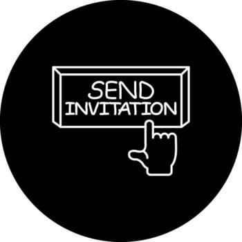 Send Invitation Finger Tap Button Stylish Design Feature vector