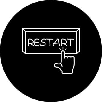 Restart Finger Tap Button Functional Digital Art Element vector