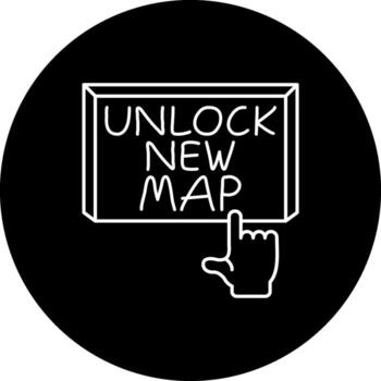 Unlock New Map Finger Tap Button Refined User Interface Layout vector