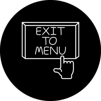 Exit to Menu Finger Tap Button Compact Digital Art Feature vector