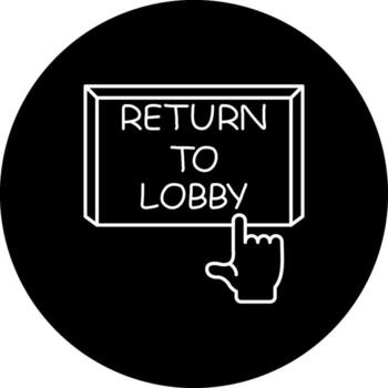 Return to Lobby Finger Tap Button Geometric Design Symbol vector