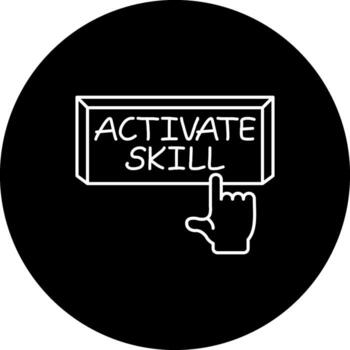 Activate Skill Finger Tap Button Distinctive Digital Art Layout vector