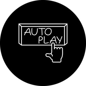 Auto Play Finger Tap Button Dynamic Mobile App Symbol vector