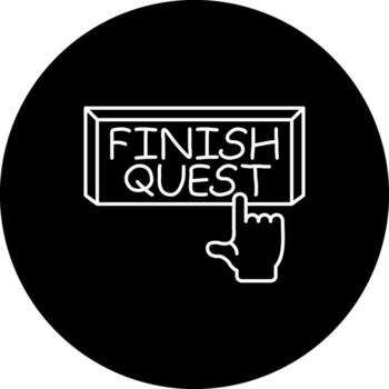 Finish Quest Finger Tap Button Premium Web Interface Layout vector