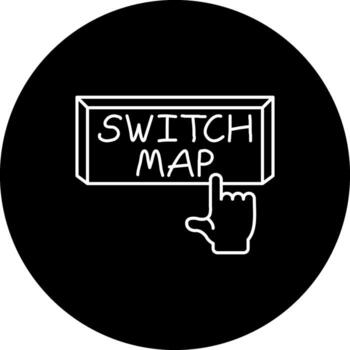 Switch Map Finger Tap Button Balanced Modern Graphic Element vector