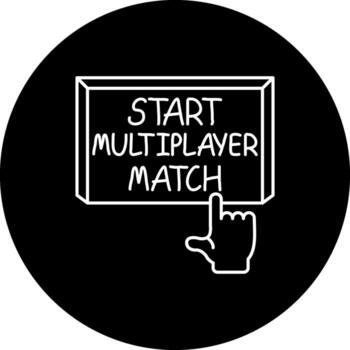 comienzo multijugador partido dedo grifo botón distinto creativo diseño objeto vector