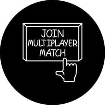 unirse multijugador partido dedo grifo botón elegante moderno diseño característica vector