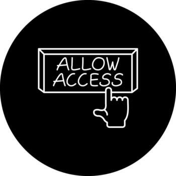 permitir acceso dedo grifo botón minimalista digital Arte símbolo vector