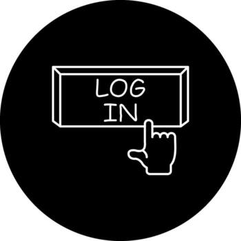 Iniciar sesión en dedo grifo botón innovador usuario interfaz diseño vector