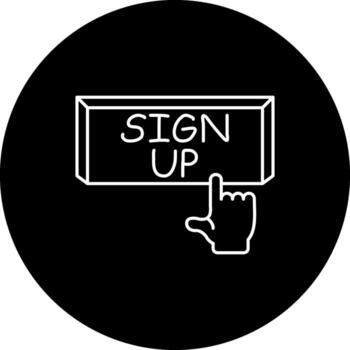Sign Up Finger Tap Button Futuristic Web Design Layout vector