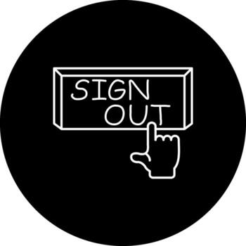 Sign Out Finger Tap Button Premium Web Interface Layout vector