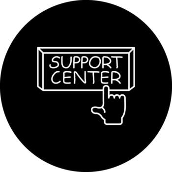 Support Center Finger Tap Button Sophisticated UI Design Object vector