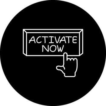 Activate Now Finger Tap Button Innovative User Interface Layout vector