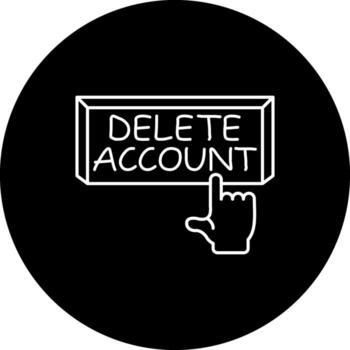 Delete Account Finger Tap Button Modern Creative Graphic Object vector