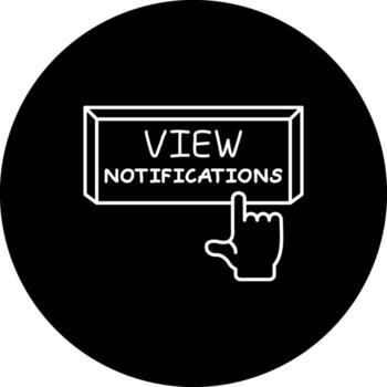 ver notificaciones dedo grifo botón innovador visual gráfico concepto vector