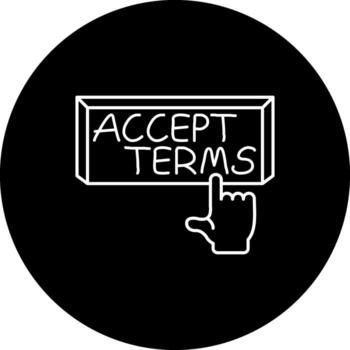 Accept Terms Finger Tap Button Creative Design Element vector
