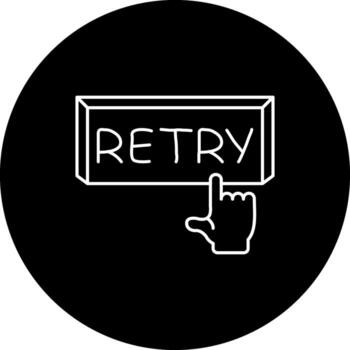 Retry Finger Tap Button Advanced Web Design Graphic vector
