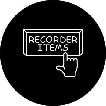 Reorder Items Finger Tap Button Refined User Interface Layout vector