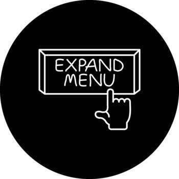 Expand Menu Finger Tap Button Modern Digital Graphic Symbol vector