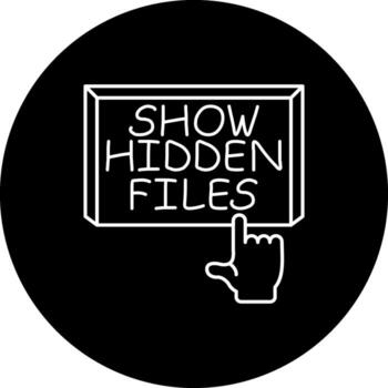 Show Hidden Files Finger Tap Button Functional Web Graphic Object vector