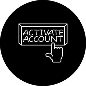 activar cuenta dedo grifo botón personalizado plano diseño elemento vector