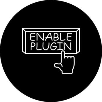 Enable Plugin Finger Tap Button Simple Digital Design Symbol vector