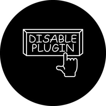 Disable Plugin Finger Tap Button Distinct Digital Design Feature vector