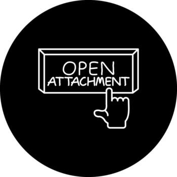 Open Attachment Finger Tap Button Clear Flat Symbol vector