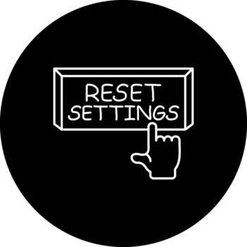 Reset Settings Finger Tap Button Stylish User Interface Design vector
