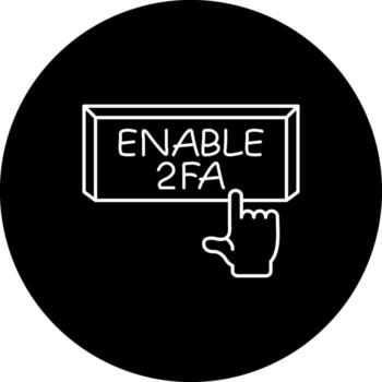 Enable 2FA Finger Tap Button Compact Digital Art Feature vector