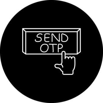 Send OTP Finger Tap Button Modern Web Interface Asset vector