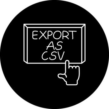 Export as CSV Finger Tap Button High Resolution Graphic Object vector